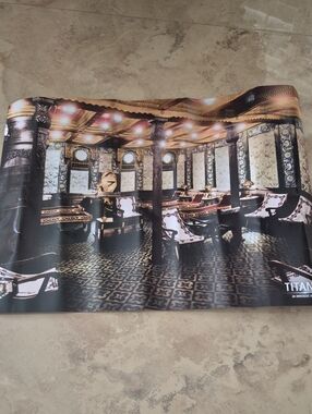 Titanic Vintage Ship Interior Art Poster - Black & Gold